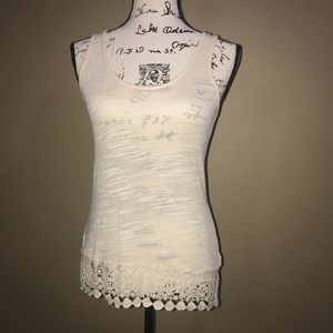 BUNDLE & SAVE | Cream Tank w/ Crochet Detail